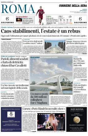 Cover of Corriere della Sera (Roma)