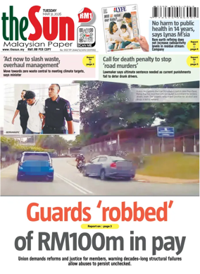 Cover of The Sun (Malaysia)