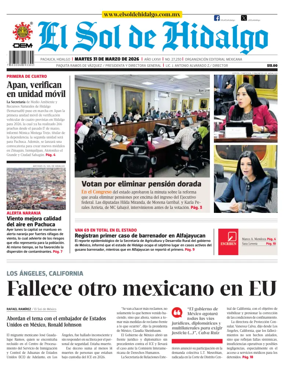 Cover of El Sol de Hidalgo