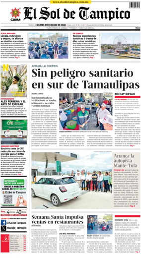 Cover of El Sol de Tampico
