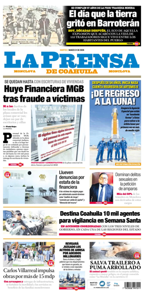Cover of La Prensa de Coahuila