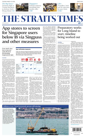 Cover of The Straits Times