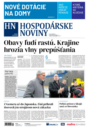 Cover of Hospodarske noviny
