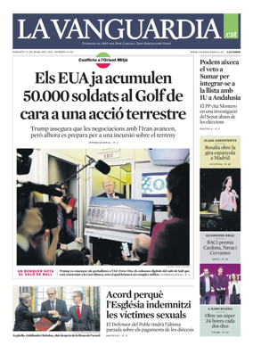 Cover of La Vanguardia (Catala)