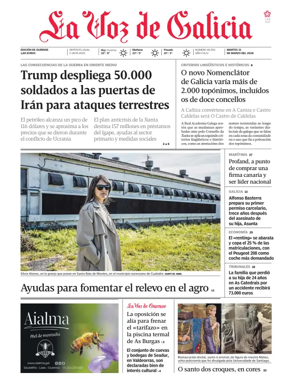 Cover of La Voz de Galicia (Ourense)