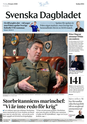 Cover of Svenska Dagbladet