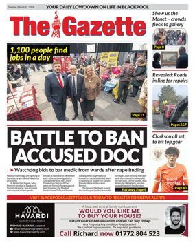 Cover of Blackpool Gazette