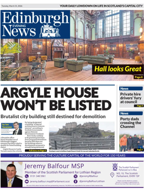 Cover of Edinburgh Evening News