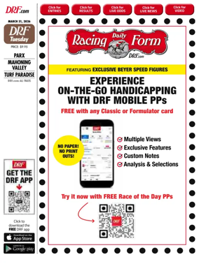 Cover of Daily Racing Form National Digital Edition