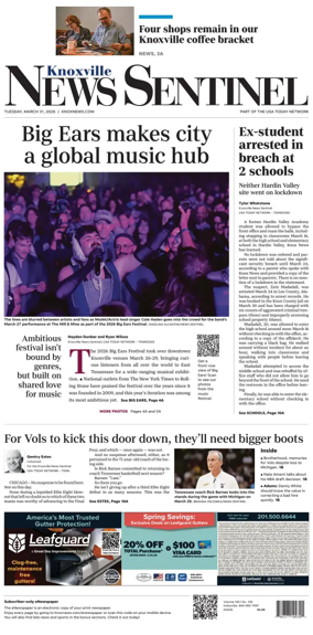 Cover of Knoxville News Sentinel