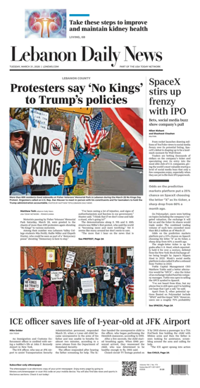 Cover of Lebanon Daily News