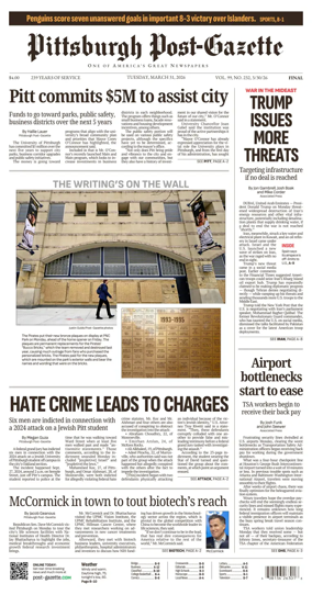 Cover of Pittsburgh Post-Gazette