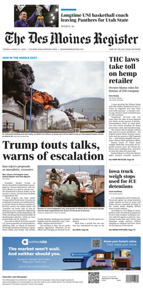 Cover of The Des Moines Register