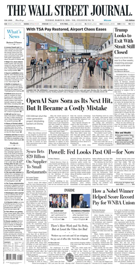 Cover of The Wall Street Journal