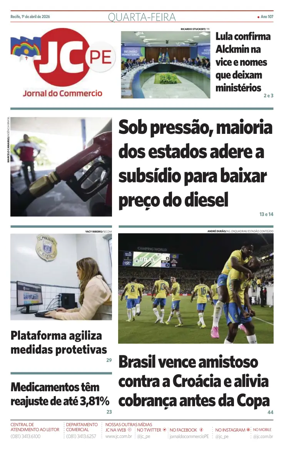 Cover of Jornal do Commercio