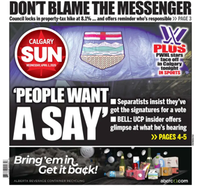 Cover of Calgary Sun