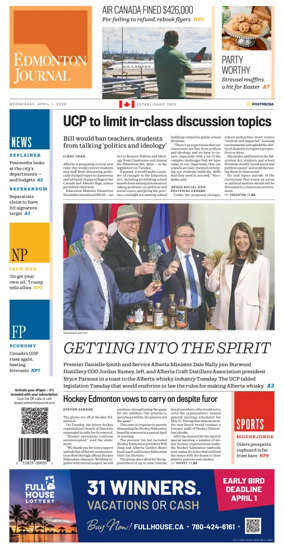 Cover of Edmonton Journal