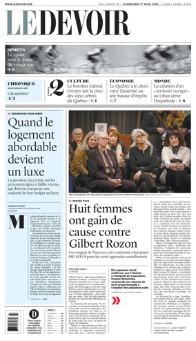 Cover of Le Devoir