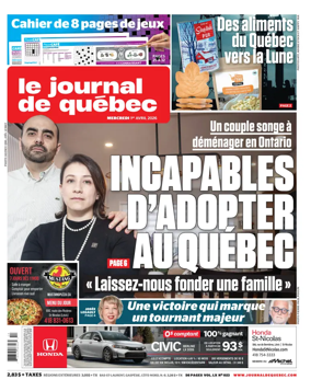 Cover of Le Journal de Quebec