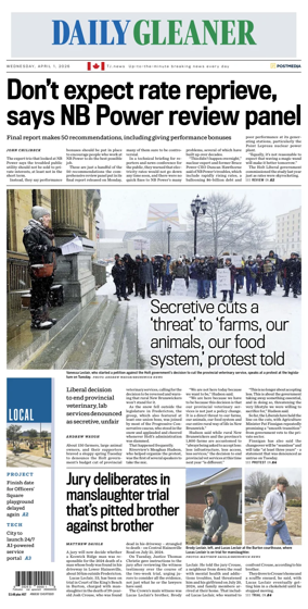 Cover of The Daily Gleaner