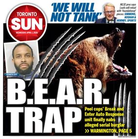 Cover of Toronto Sun