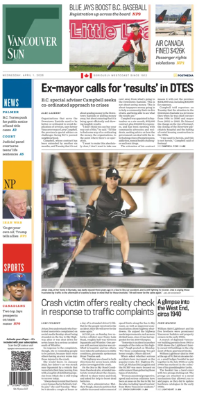 Cover of Vancouver Sun