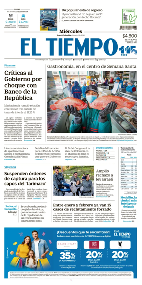 Cover of El Tiempo (Bogota)