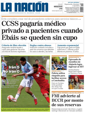 Cover of La Nacion (Costa Rica)