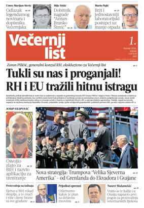 Cover of Vecernji list BiH
