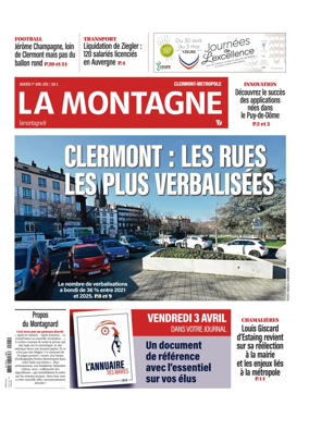 Cover of La Montagne (Clermont-Metropole)