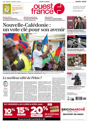 Cover of Ouest France (Angers / Segre)