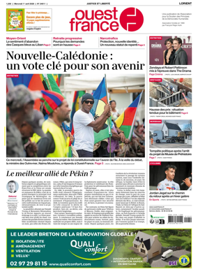Cover of Ouest France (Lorient)