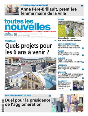 Cover of Toutes les Nouvelles (Versailles / Saint-Quentin-en-Yvelines)