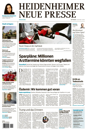 Cover of Heidenheimer Neue Presse