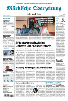 Cover of Markische Oderzeitung Oderland-Echo