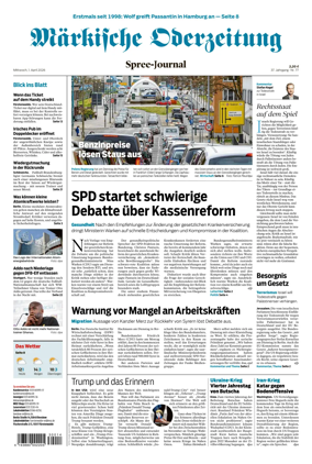 Cover of Markische Oderzeitung Spree-Journal