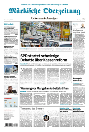 Cover of Markische Oderzeitung Uckermarkanzeiger