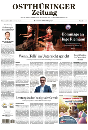 Cover of Ostthuringer Zeitung (Landkreis Saalfeld-Rudolstadt)