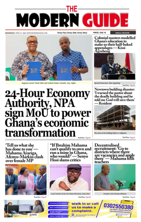Cover of The Modern Guide Newspaper (Ghana)