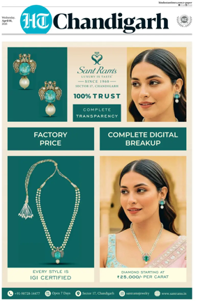 Cover of Hindustan Times (Chandigarh) - Live