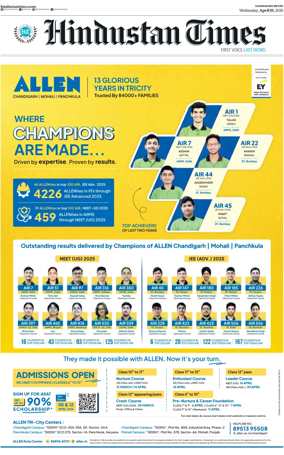 Cover of Hindustan Times (Jalandhar)