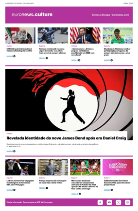 Cover of Euronews Culture and Sport (Portuguese)