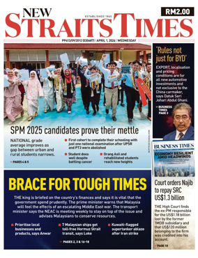 Cover of New Straits Times