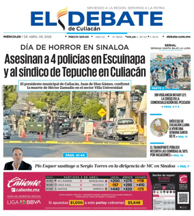 Cover of El Debate de Culiacan