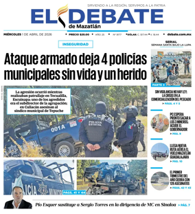 Cover of El Debate de Mazatlan