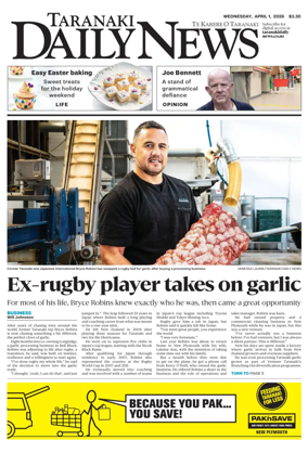 Cover of Taranaki Daily News