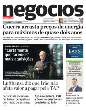 Cover of Jornal de Negocios