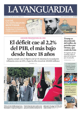 Cover of La Vanguardia