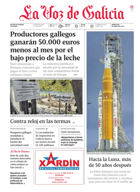 Cover of La Voz de Galicia (Ourense)