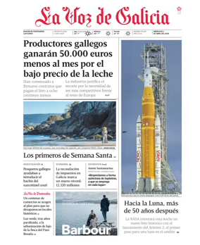 Cover of La Voz de Galicia (Pontevedra)